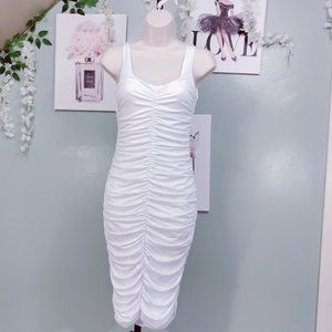 Bodycon Ruched Scoop Neck Sleeveless Tube Maxi Dress